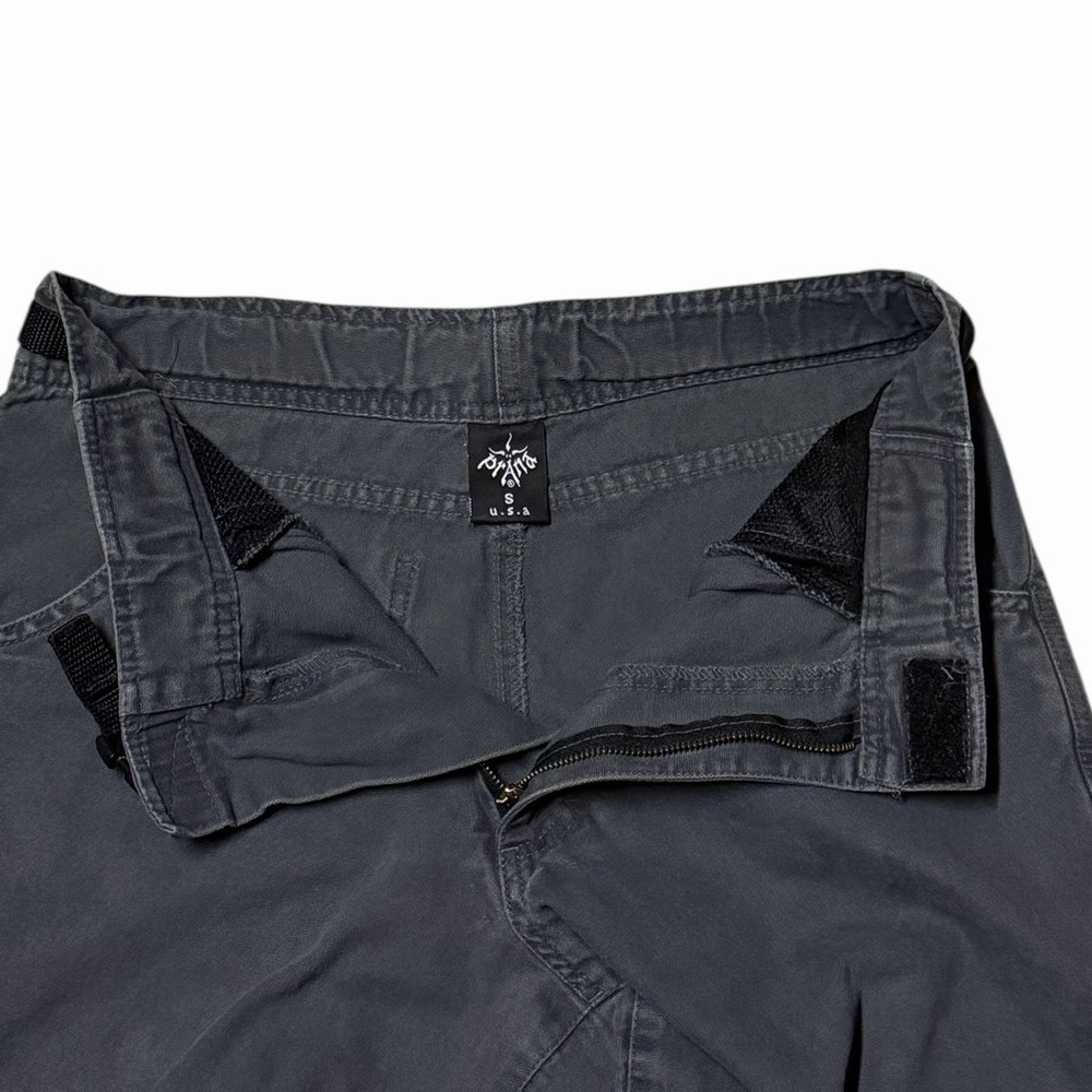 Vintage Prana Pants Mens Small Belted Climbing Gray Canvas USA Made Gorpcore - Picture 3 of 9